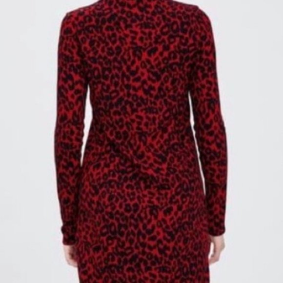 Zara red animal print bodycon dress size small - Picture 8 of 9